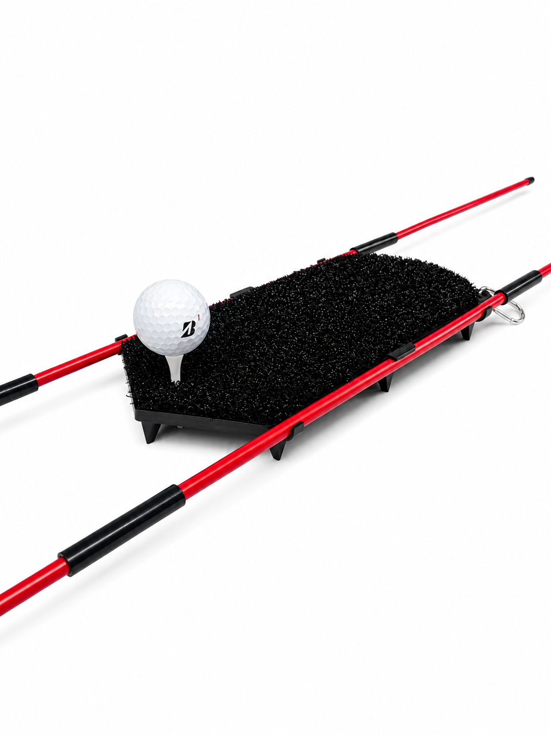 Multi Spiked Golf Mat With Integrated Clips for Alignment Sticks