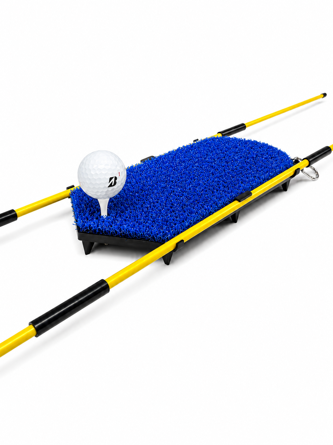 Multi Spiked Golf Mat With Integrated Clips for Alignment Sticks