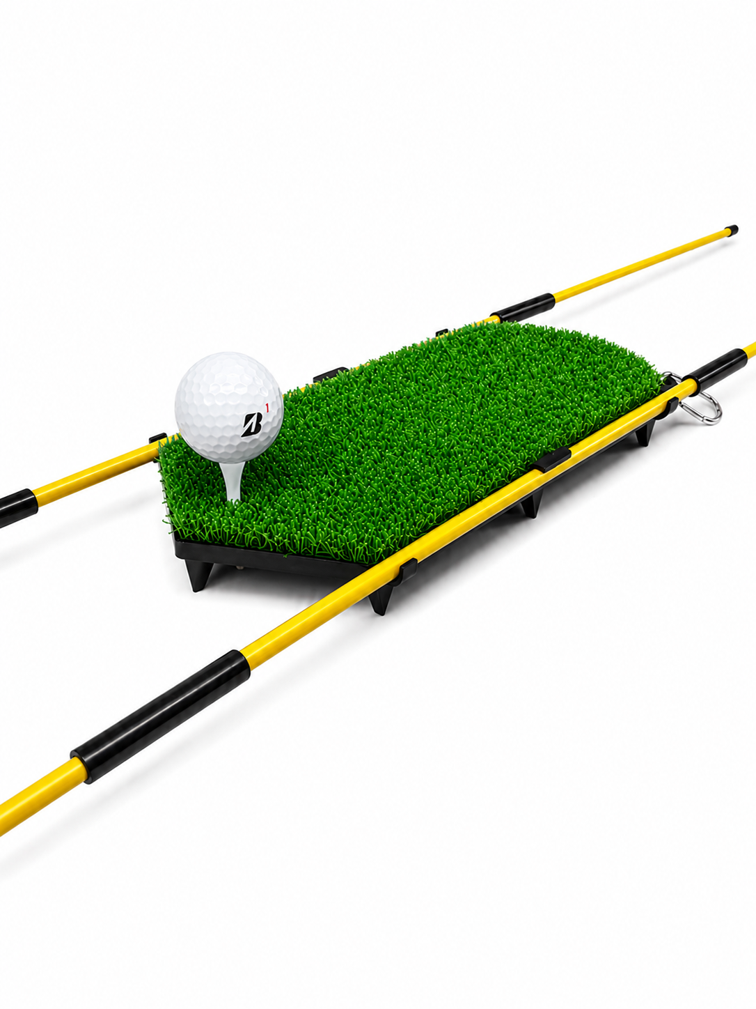 Multi Spiked Golf Mat With Integrated Clips for Alignment Sticks