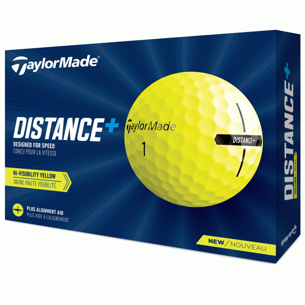 TAYLORMADE DISTANCE+ GOLF BALLS – YELLOW DOZEN PACK